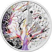 1 Dollar - Charles III Music Tree, Niue, 2023 reverse image