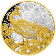 1 Dollar - Charles III Peacock, Niue, 2024 reverse image