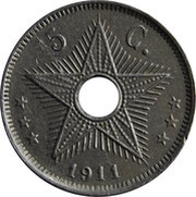 5 Centimes - Albert I, Belgian Congo, Rwanda and Urundi, 1910-1928 reverse image