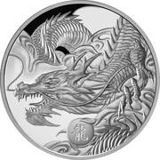 1 Dollar - Charles III Year of the Dragon, Niue, 2024 reverse image