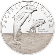 2 Dollars - Elizabeth II Spinner Dolphins, Niue, 2009 reverse image