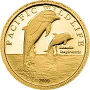 2 Dollars - Elizabeth II Spinner Dolphins, Niue, 2009 reverse image
