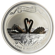 2 Dollars - Elizabeth II Black Swans, Niue, 2009 reverse image
