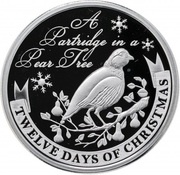 2 Dollars - Elizabeth II A Partridge in a Pear Tree, Niue, 2009-2010 reverse image