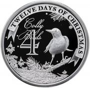 2 Dollars - Elizabeth II 4 Colly Birds, Niue, 2009-2010 reverse image