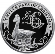 2 Dollars - Elizabeth II 6 Geese a-Laying, Niue, 2009-2010 reverse image