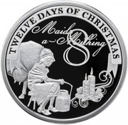 2 Dollars - Elizabeth II 8 Maids a-Milking, Niue, 2009-2010 reverse image