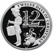 2 Dollars - Elizabeth II 12 Drummers Drumming, Niue, 2009-2010 reverse image
