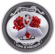 2 Dollars - Elizabeth II White Swans, Niue, 2010 reverse image