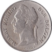 50 Centimes - Albert I Dutch text obverse image