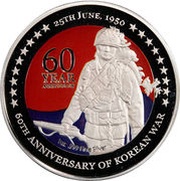2 Dollars - Elizabeth II Korean War, Niue, 2010 reverse image