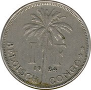 1 Franc - Albert I Dutch text reverse image