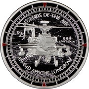 2 Dollars - Elizabeth II AH-64D Apache Longbow, Niue, 2011 reverse image