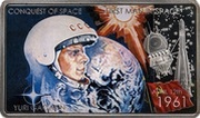 2 Dollars - Elizabeth II First man in space, Niue, 2011 reverse image