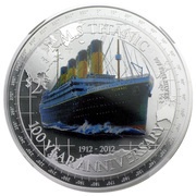 2 Dollars - Elizabeth II Titanic, Niue, 2012 reverse image