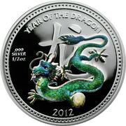 2 Dollars - Elizabeth II Year of the Dragon, Niue, 2012 reverse image