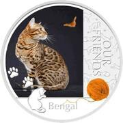 2 Dollars - Elizabeth II Bengal Bobtail, Niue, 2012 reverse image