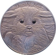 2 Dollars - Elizabeth II Fennec Fox, Niue, 2013 reverse image