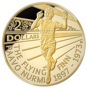 2 Dollars - Elizabeth II Paavo Nurmi, Niue, 2013 reverse image