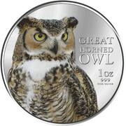 2 Dollars - Elizabeth II Great Horned Owl, Niue, 2013 reverse image