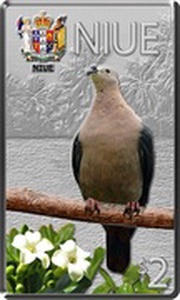 2 Dollars - Elizabeth II Pacific Pigeon, Niue, 2013 reverse image