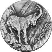2 Dollars - Elizabeth II Alpine Ibex, Niue, 2014 reverse image