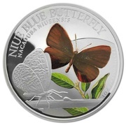 2 Dollars - Elizabeth II Niue Blue Butterfly, Niue, 2014 reverse image