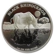 2 Dollars - Elizabeth II Black Rhinoceros, Niue, 2014 reverse image