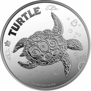 2 Dollars - Elizabeth II Hawksbill Turtle, Niue, 2014 reverse image