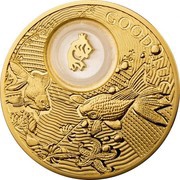 2 Dollars - Elizabeth II Goldfish, Niue, 2014 reverse image