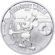 2 Dollars - Elizabeth II Steamboat Willie, Niue, 2014-2020 reverse image