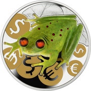 2 Dollars - Elizabeth II Money Frog, Niue, 2015 reverse image