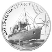 2 Dollars - Elizabeth II RMS Lusitania, Niue, 2015 reverse image