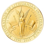 2 Dollars - Elizabeth II Restoration of Lithuanian Independence, Niue, 2015 reverse image