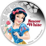 2 Dollars - Elizabeth II Disney Princess - Snow White, Niue, 2015 reverse image