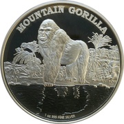 2 Dollars - Elizabeth II Mountain Gorilla, Niue, 2015 reverse image