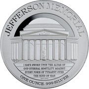 2 Dollars - Elizabeth II Jefferson Memorial, Niue, 2015 reverse image