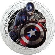 2 Dollars - Elizabeth II Captain America, Niue, 2015 reverse image