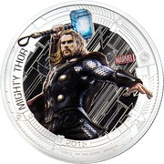 2 Dollars - Elizabeth II Thor, Niue, 2015 reverse image