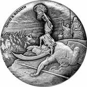 2 Dollars - Elizabeth II David and Goliath, Niue, 2015 reverse image