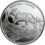 2 Dollars - Elizabeth II Bengal Tiger, Niue, 2015 reverse image