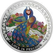 2 Dollars - Elizabeth II Peafowls, Niue, 2015 reverse image
