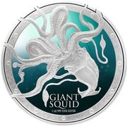 2 Dollars - Elizabeth II Giant Squid, Niue, 2015 reverse image