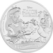 2 Dollars - Elizabeth II Alice in Wonderland, Niue, 2016 reverse image
