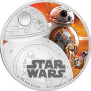 2 Dollars - Elizabeth II BB-8, Niue, 2016 reverse image