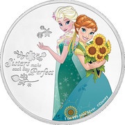 2 Dollars - Elizabeth II Frozen Sisters, Niue, 2016 reverse image