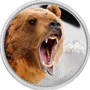 2 Dollars - Elizabeth II Grizzly Bear, Niue, 2016 reverse image