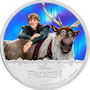 2 Dollars - Elizabeth II Kristoff and Sven, Niue, 2016 reverse image