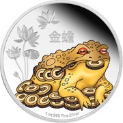 2 Dollars - Elizabeth II Money Toad, Niue, 2016 reverse image
