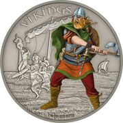 2 Dollars - Elizabeth II Vikings, Niue, 2016 reverse image